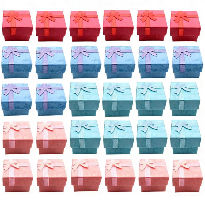 Markeny 32 Pcs Gift Box Set Ring for Ring and Earring Jewelry Anniversaries, Weddings, Birthdays, 4Color - Image 1